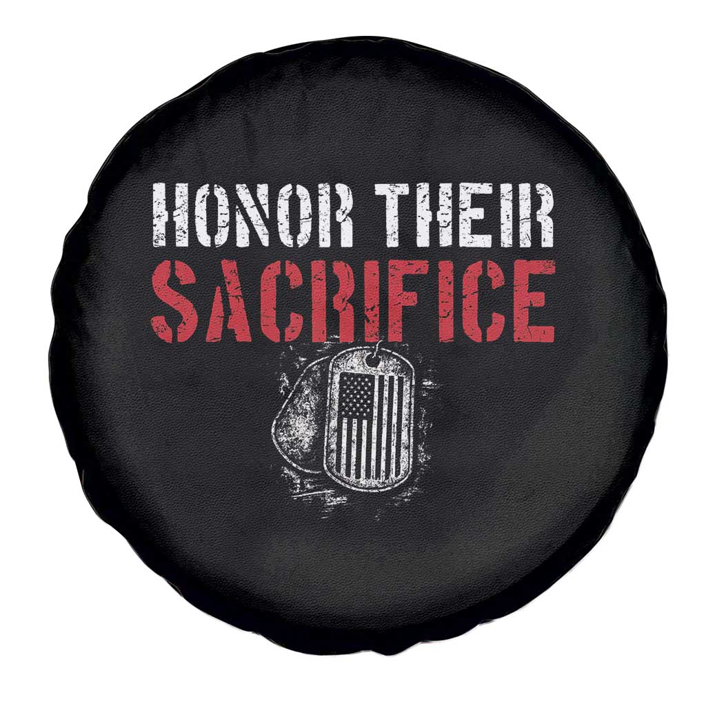 Honor Their Sacrifice Spare Tire Cover Veteran Memorial Day Military Dog Tag