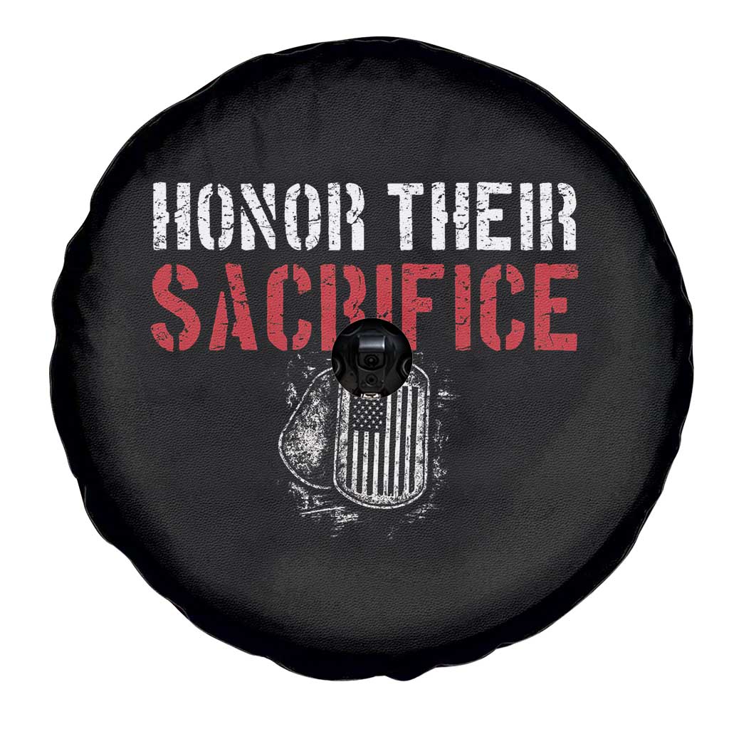 Honor Their Sacrifice Spare Tire Cover Veteran Memorial Day Military Dog Tag