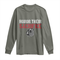 Honor Their Sacrifice Long Sleeve Shirt Veteran Memorial Day Military Dog Tag