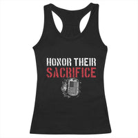 Honor Their Sacrifice Racerback Tank Top Veteran Memorial Day Military Dog Tag