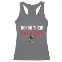 Honor Their Sacrifice Racerback Tank Top Veteran Memorial Day Military Dog Tag