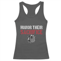 Honor Their Sacrifice Racerback Tank Top Veteran Memorial Day Military Dog Tag