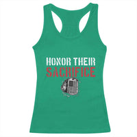 Honor Their Sacrifice Racerback Tank Top Veteran Memorial Day Military Dog Tag