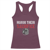 Honor Their Sacrifice Racerback Tank Top Veteran Memorial Day Military Dog Tag