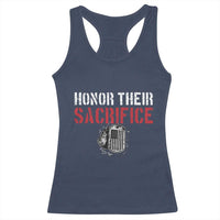 Honor Their Sacrifice Racerback Tank Top Veteran Memorial Day Military Dog Tag