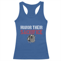 Honor Their Sacrifice Racerback Tank Top Veteran Memorial Day Military Dog Tag