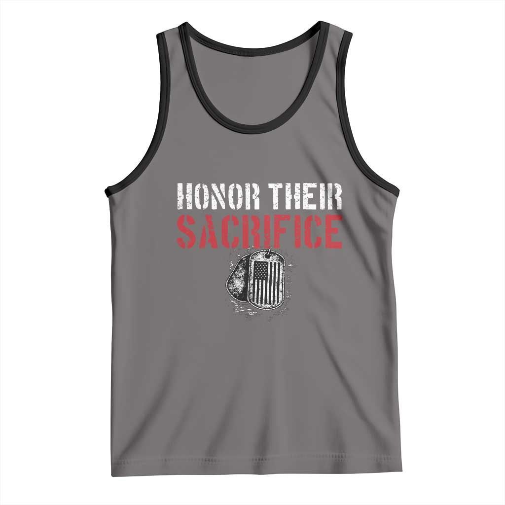 Honor Their Sacrifice Tank Top Veteran Memorial Day Military Dog Tag