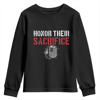 Honor Their Sacrifice Youth Sweatshirt Veteran Memorial Day Military Dog Tag