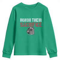 Honor Their Sacrifice Youth Sweatshirt Veteran Memorial Day Military Dog Tag