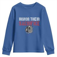 Honor Their Sacrifice Youth Sweatshirt Veteran Memorial Day Military Dog Tag