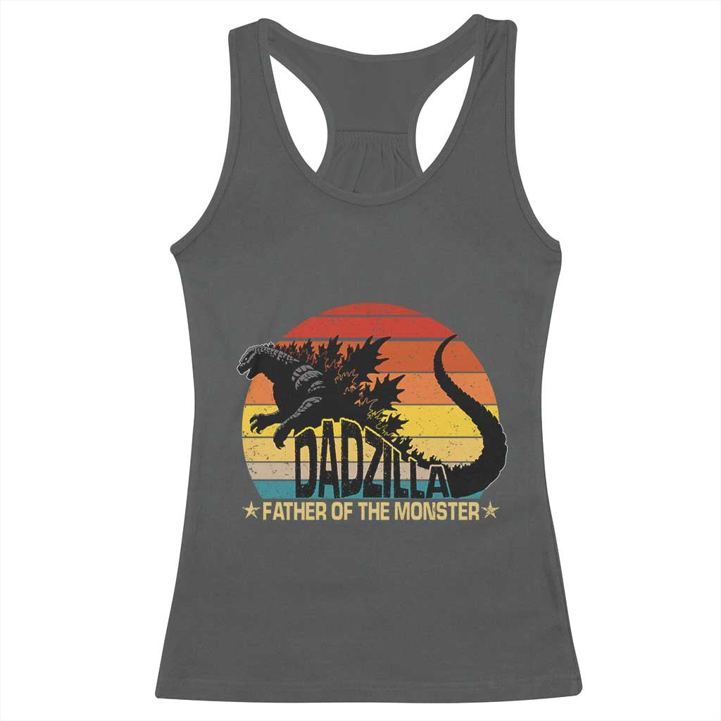 Funny Dad Giant Monster Racerback Tank Top Dadzilla Father Of The Monster Father's Day