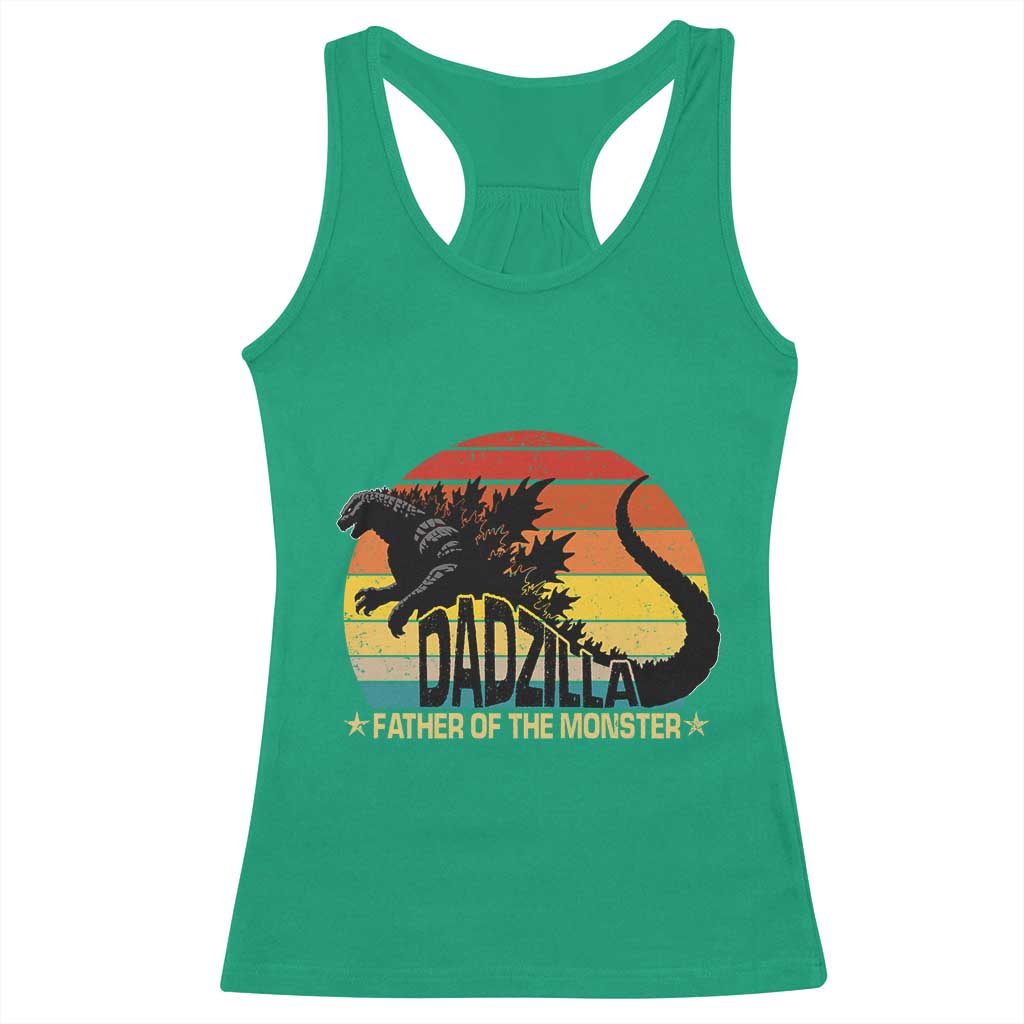 Funny Dad Giant Monster Racerback Tank Top Dadzilla Father Of The Monster Father's Day