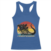 Funny Dad Giant Monster Racerback Tank Top Dadzilla Father Of The Monster Father's Day