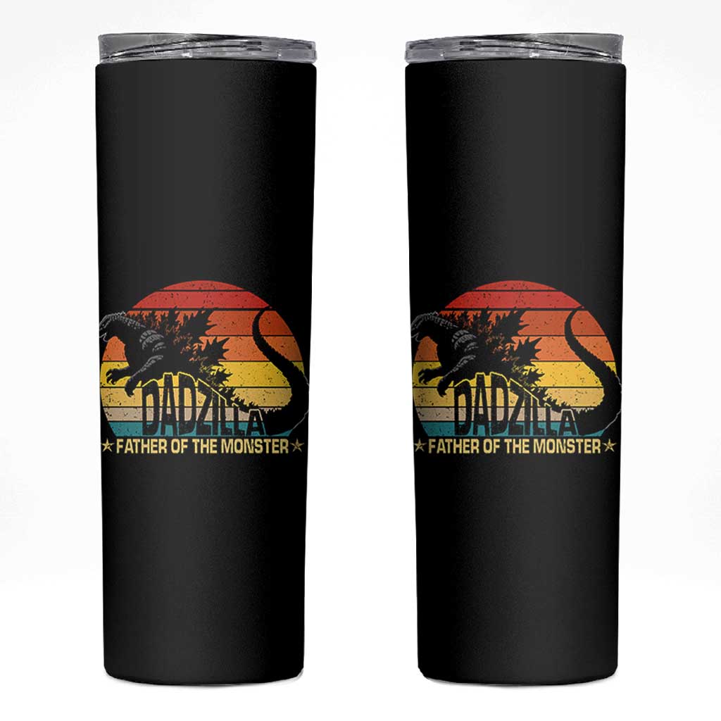 Funny Dad Giant Monster Skinny Tumbler Dadzilla Father Of The Monster Fathers Day