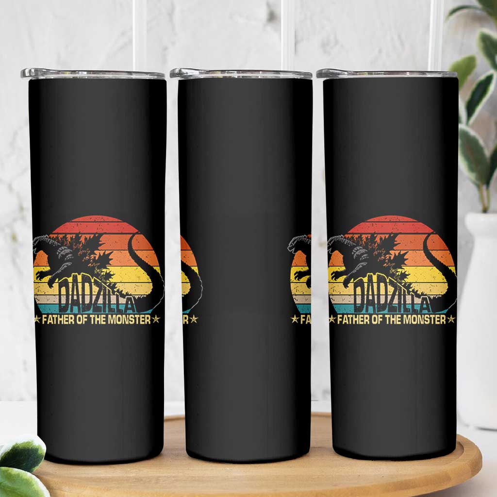Funny Dad Giant Monster Skinny Tumbler Dadzilla Father Of The Monster Fathers Day