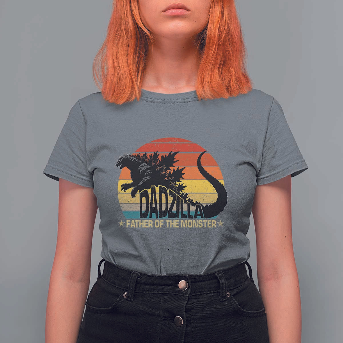 Funny Dad Giant Monster T Shirt For Women Dadzilla Father Of The Monster Father's Day
