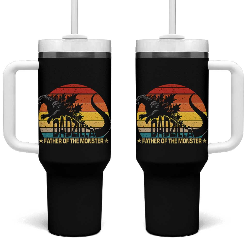 Funny Dad Giant Monster Tumbler With Handle Dadzilla Father Of The Monster Fathers Day