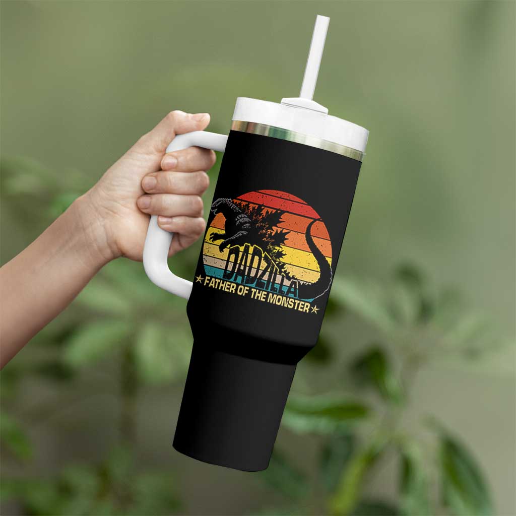 Funny Dad Giant Monster Tumbler With Handle Dadzilla Father Of The Monster Fathers Day