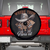 Funny African American Cowgirl Spare Tire Cover Where Them Fans At Cowboy Hat