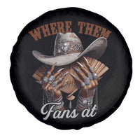Funny African American Cowgirl Spare Tire Cover Where Them Fans At Cowboy Hat