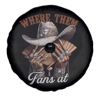 Funny African American Cowgirl Spare Tire Cover Where Them Fans At Cowboy Hat