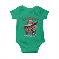 Funny African American Cowgirl Baby Onesie Where Them Fans At Cowboy Hat