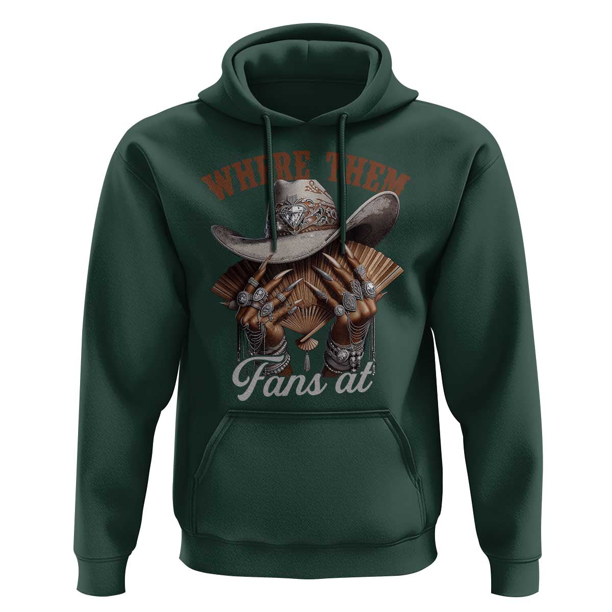 Funny African American Cowgirl Hoodie Where Them Fans At Cowboy Hat