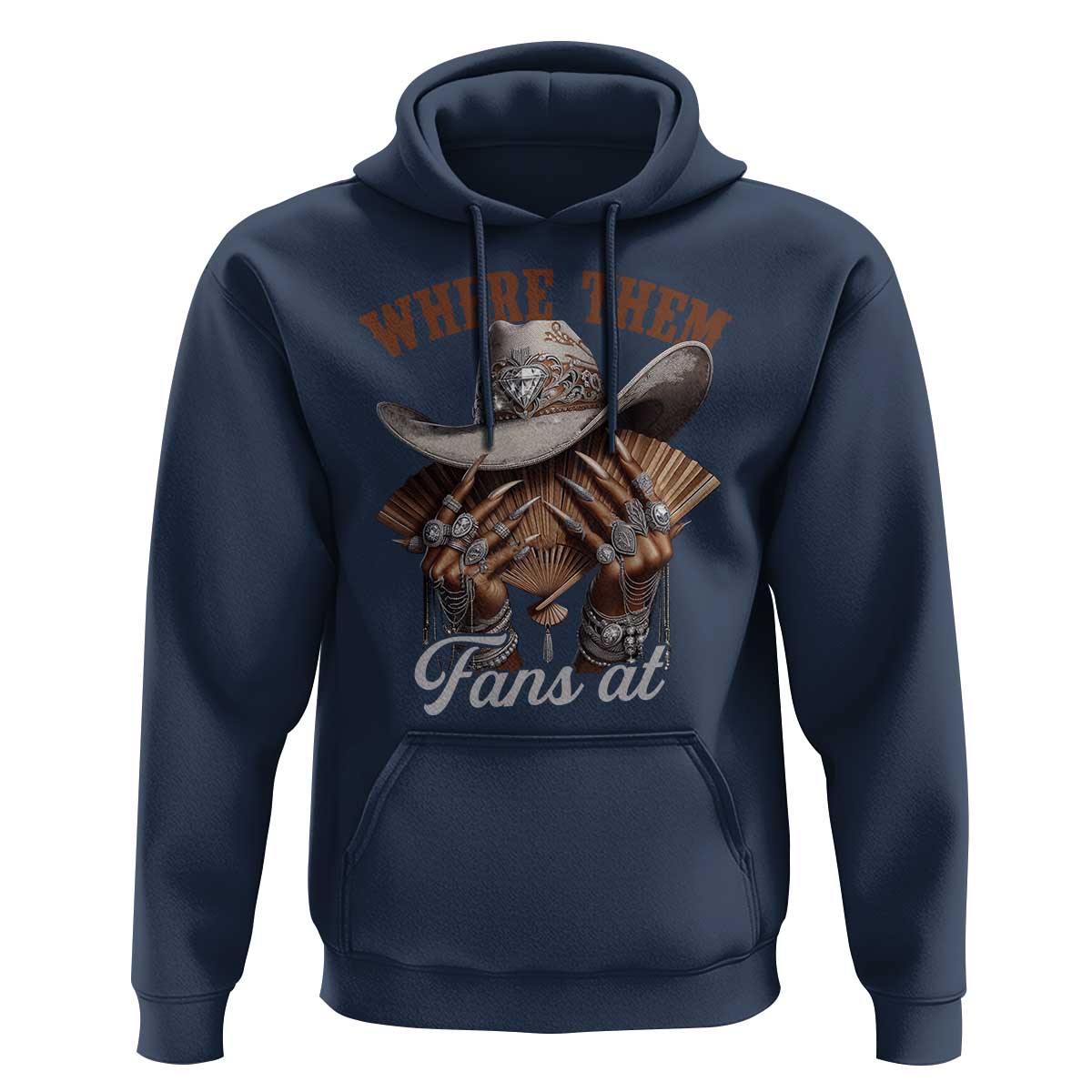 Funny African American Cowgirl Hoodie Where Them Fans At Cowboy Hat