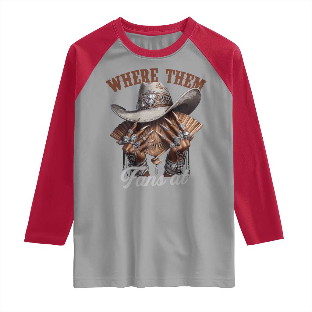 Funny African American Cowgirl Raglan Shirt Where Them Fans At Cowboy Hat