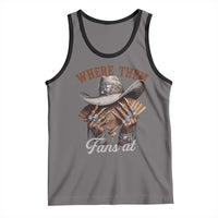 Funny African American Cowgirl Tank Top Where Them Fans At Cowboy Hat