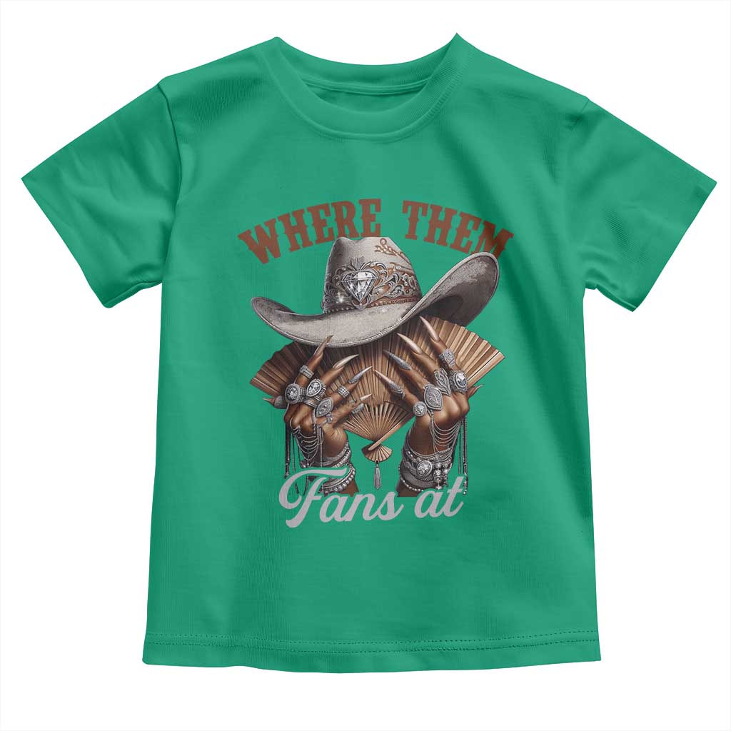Funny African American Cowgirl Toddler T Shirt Where Them Fans At Cowboy Hat