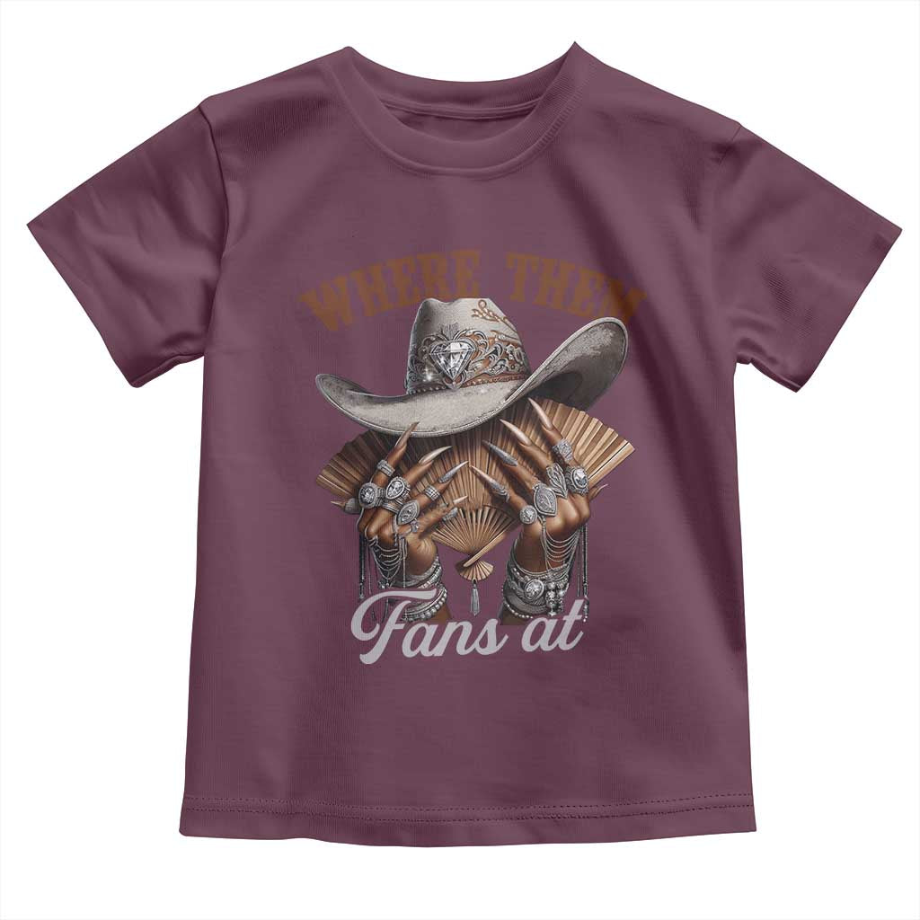 Funny African American Cowgirl Toddler T Shirt Where Them Fans At Cowboy Hat