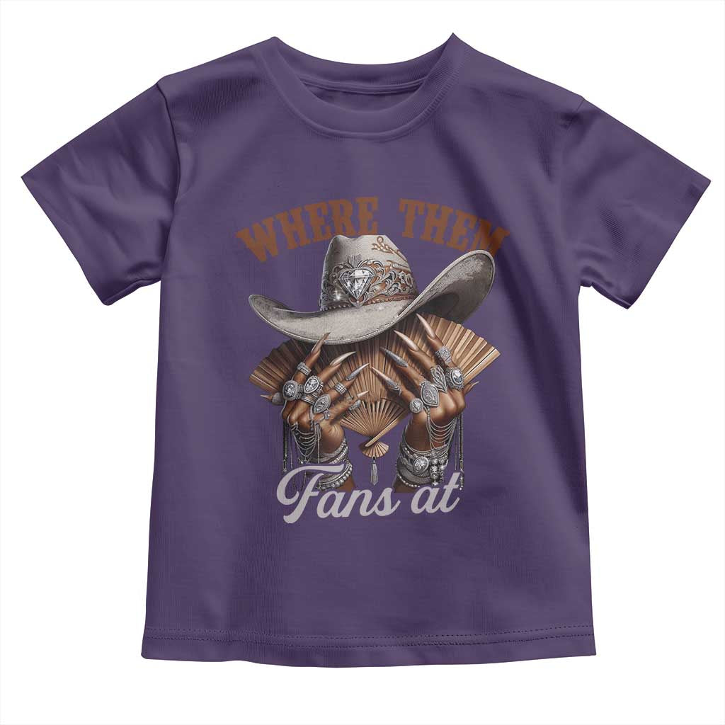 Funny African American Cowgirl Toddler T Shirt Where Them Fans At Cowboy Hat