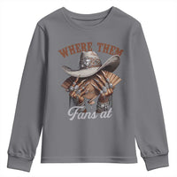 Funny African American Cowgirl Youth Sweatshirt Where Them Fans At Cowboy Hat
