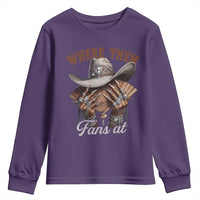 Funny African American Cowgirl Youth Sweatshirt Where Them Fans At Cowboy Hat