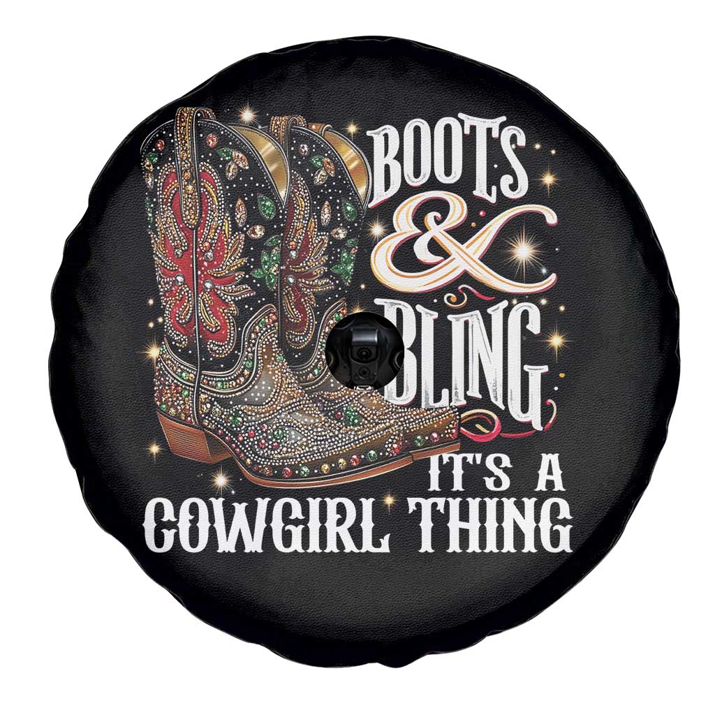 Funny Boots And Bling Its A Cowgirl Thing Spare Tire Cover Western Country Girl Boots