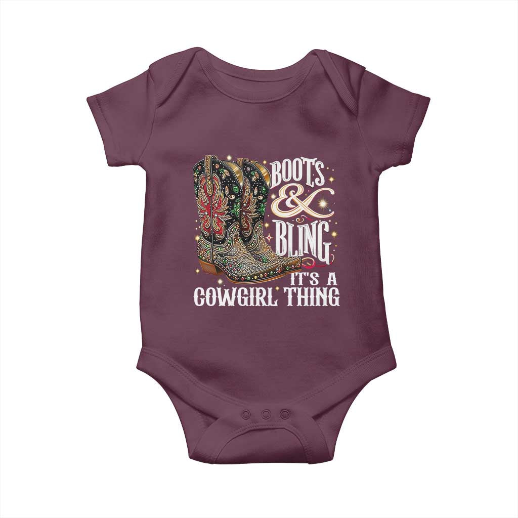 Funny Boots And Bling Its A Cowgirl Thing Baby Onesie Western Country Girl Boots
