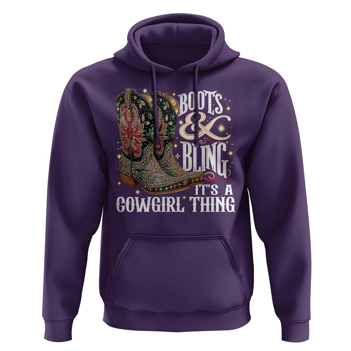Funny Boots And Bling Its A Cowgirl Thing Hoodie Western Country Girl Boots