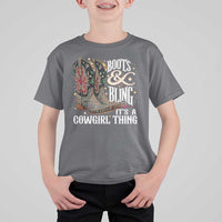 Funny Boots And Bling Its A Cowgirl Thing T Shirt For Kid Western Country Girl Boots