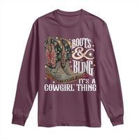 Funny Boots And Bling Its A Cowgirl Thing Long Sleeve Shirt Western Country Girl Boots