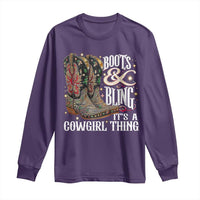 Funny Boots And Bling Its A Cowgirl Thing Long Sleeve Shirt Western Country Girl Boots