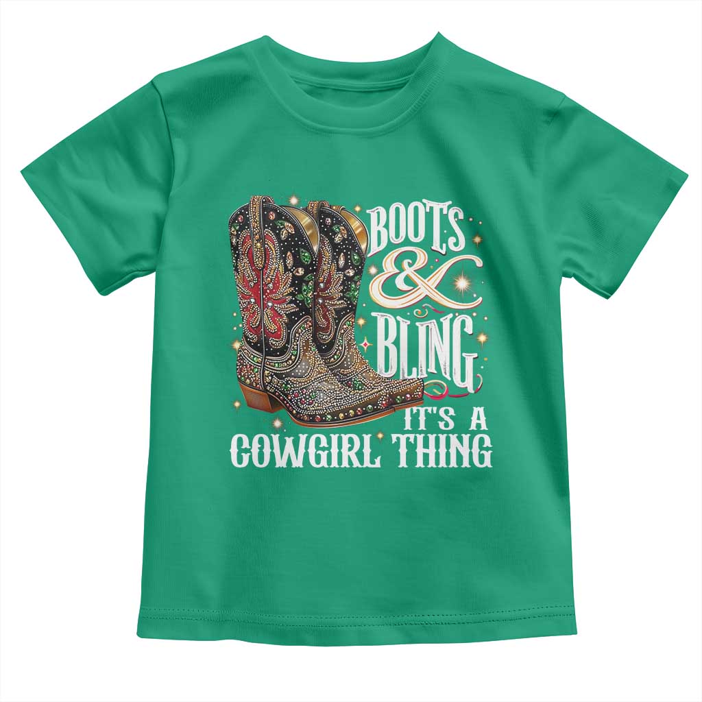 Funny Boots And Bling Its A Cowgirl Thing Toddler T Shirt Western Country Girl Boots