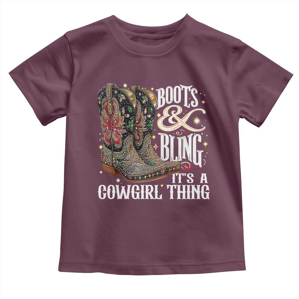 Funny Boots And Bling Its A Cowgirl Thing Toddler T Shirt Western Country Girl Boots