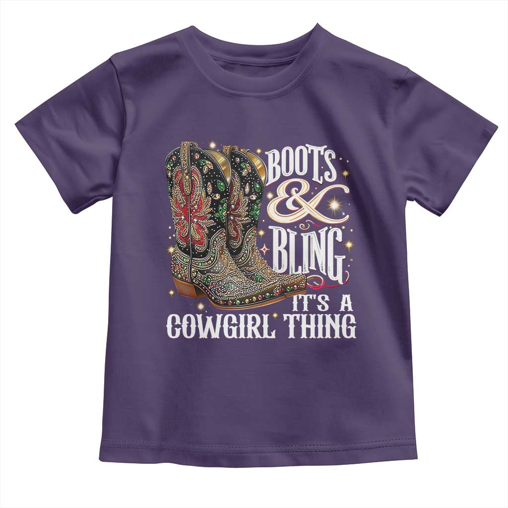 Funny Boots And Bling Its A Cowgirl Thing Toddler T Shirt Western Country Girl Boots