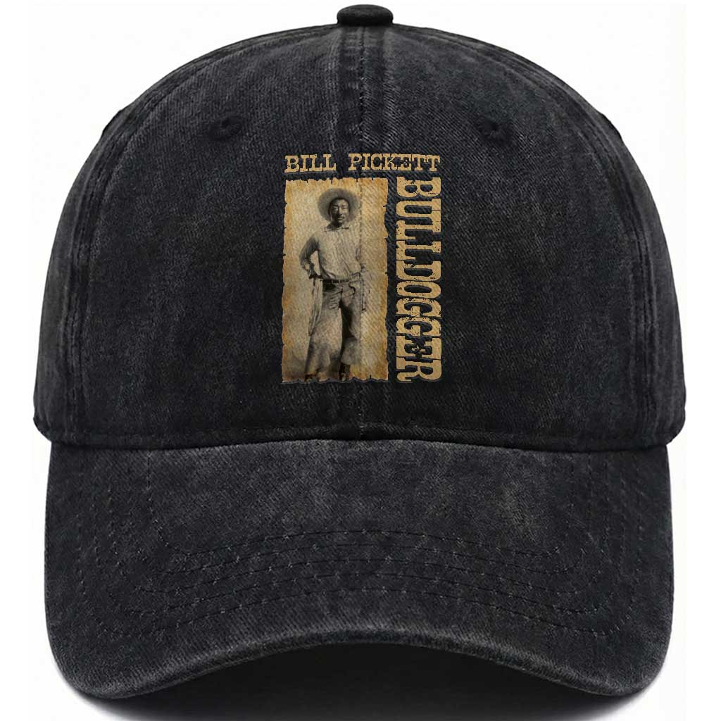 Bill Pickett The Bulldogger Washed Cotton Baseball Cap Western African American Cowboy