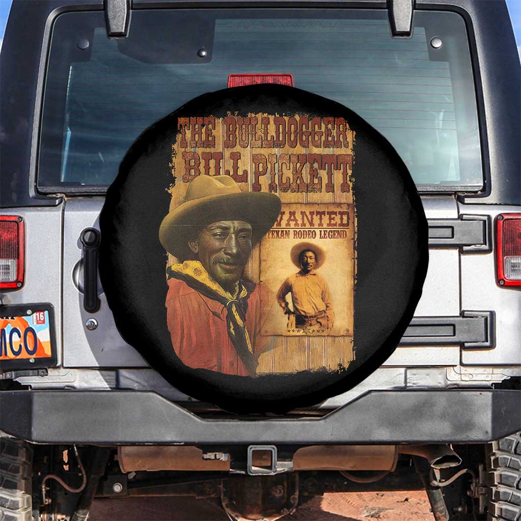 The Bulldogger Bill Pickett Spare Tire Cover Texan Rodeo Legend