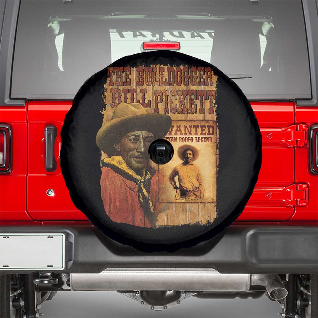The Bulldogger Bill Pickett Spare Tire Cover Texan Rodeo Legend