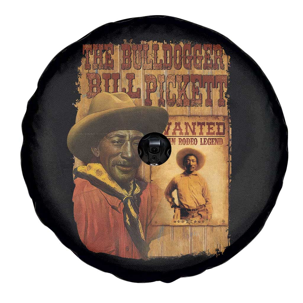 The Bulldogger Bill Pickett Spare Tire Cover Texan Rodeo Legend