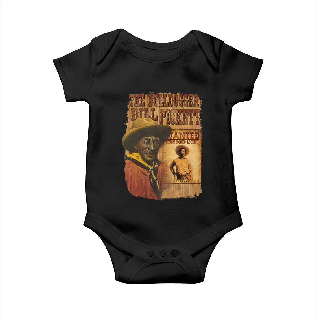 The Bulldogger Bill Pickett Baby Onesie Texan Rodeo Legend