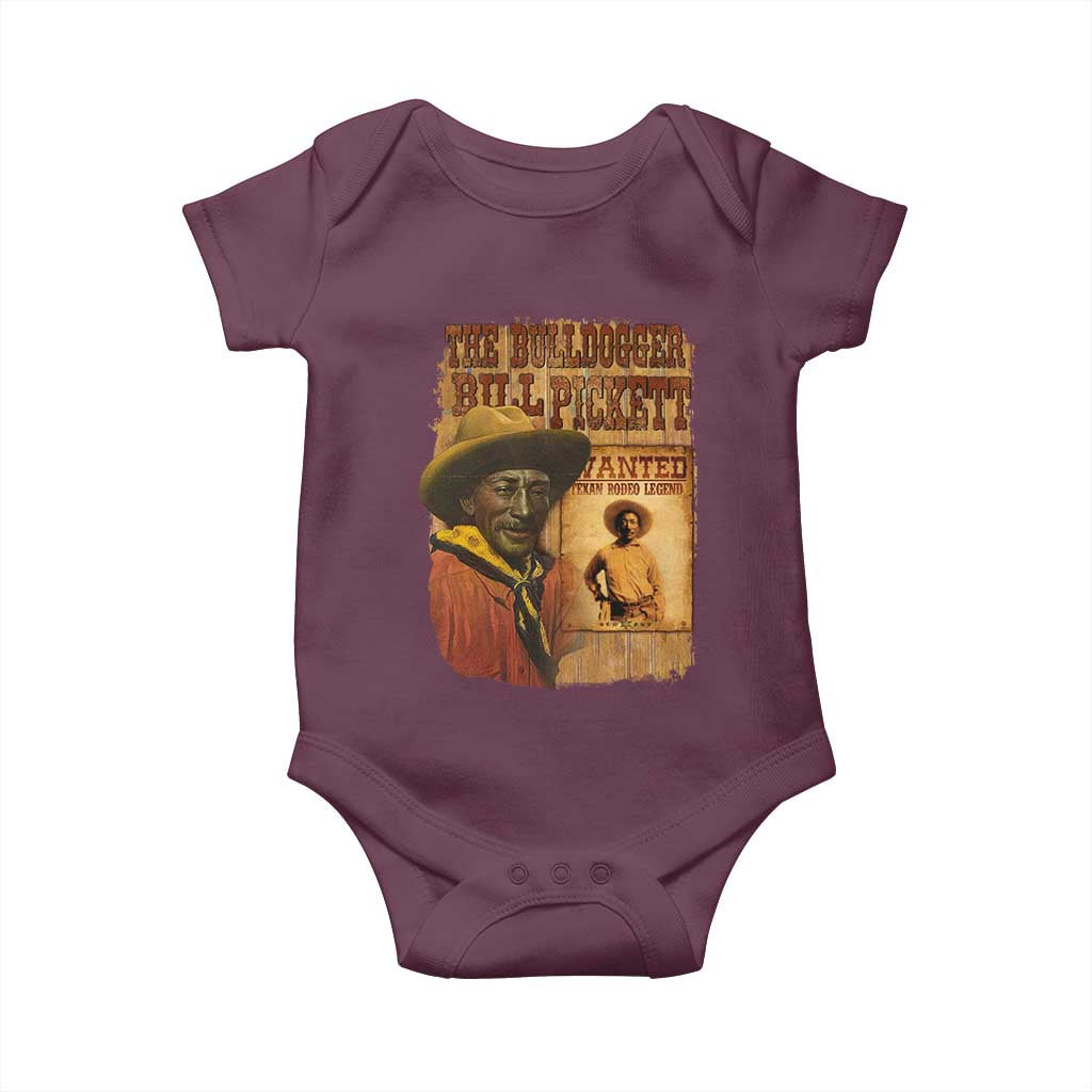 The Bulldogger Bill Pickett Baby Onesie Texan Rodeo Legend